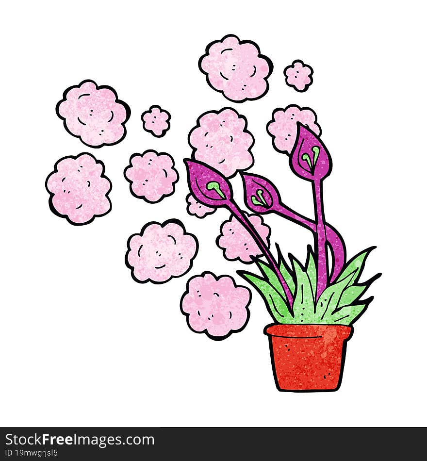 cartoon excotic flowers