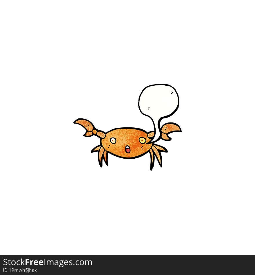 cartoon crab with speech bubble