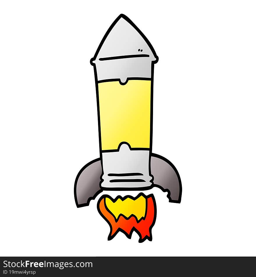 vector gradient illustration cartoon rocket