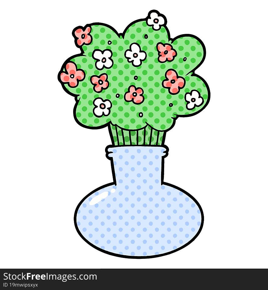 cartoon flowers in vase. cartoon flowers in vase