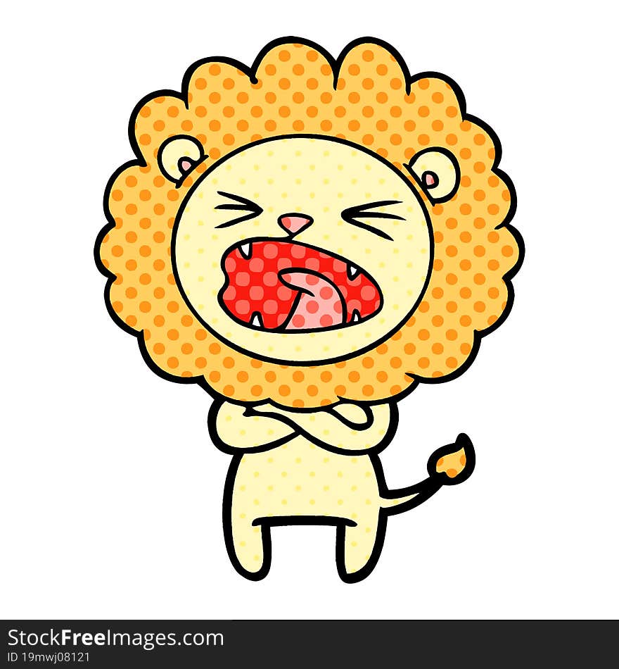 cartoon angry lion. cartoon angry lion