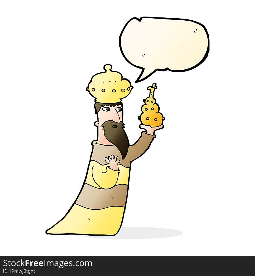 one of the three wise men with speech bubble