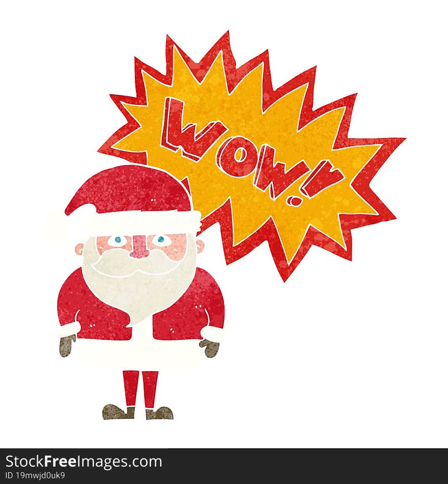 cartoon amazed santa claus