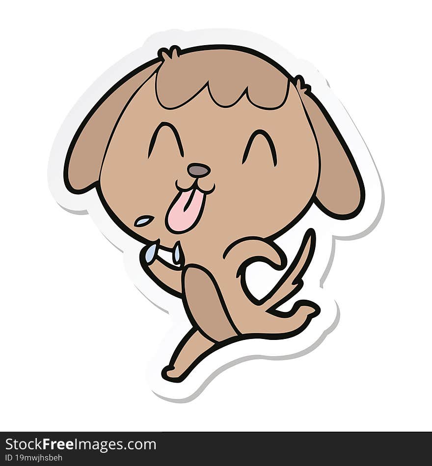 sticker of a cute cartoon dog