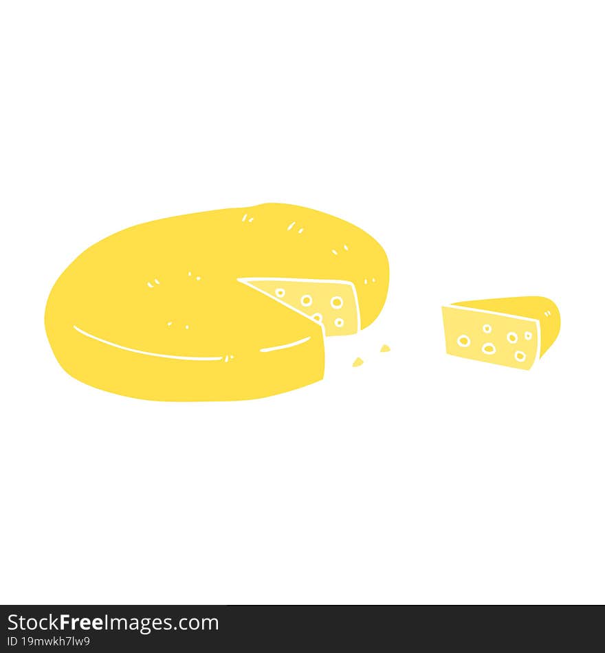 Flat Color Illustration Of A Cartoon Cheese