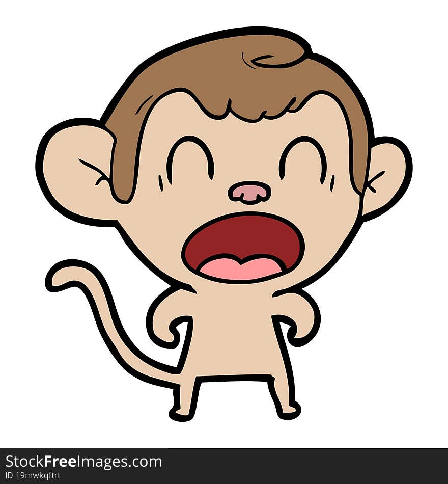 shouting cartoon monkey. shouting cartoon monkey