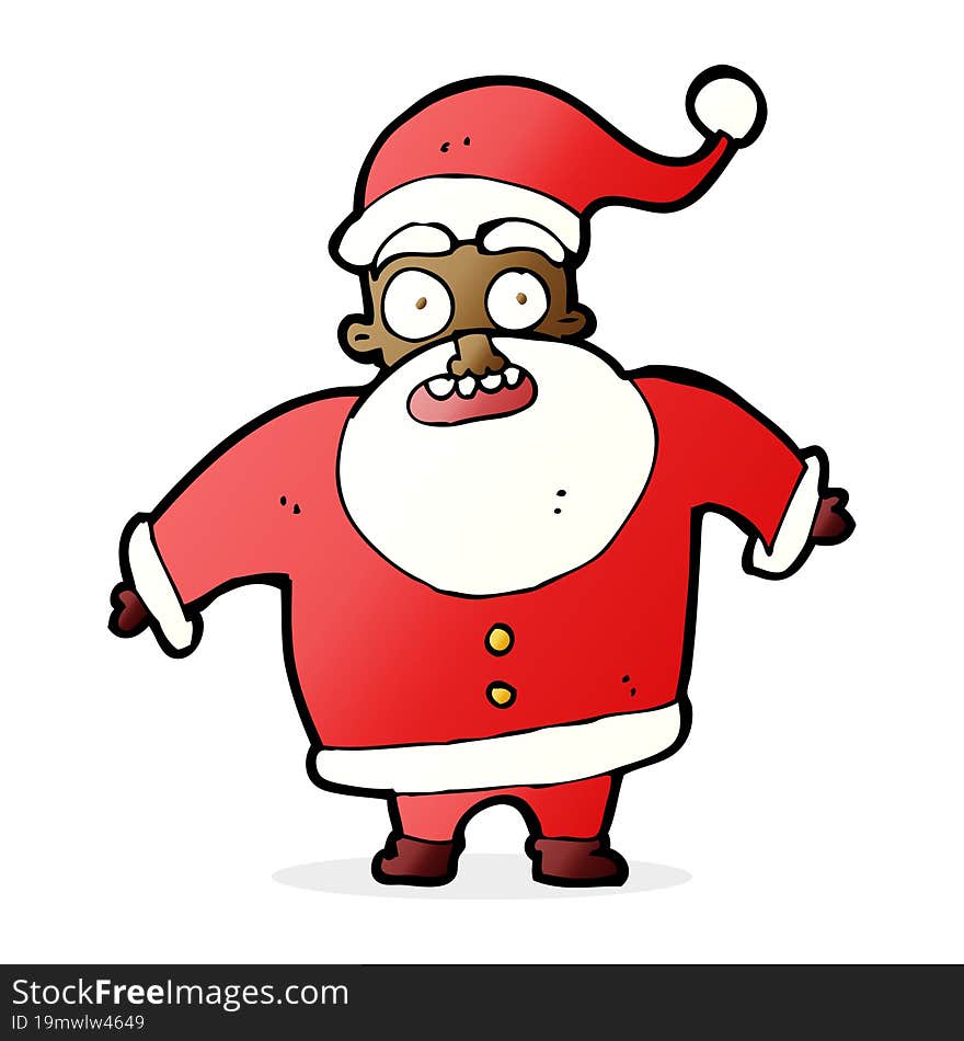 cartoon shocked santa claus