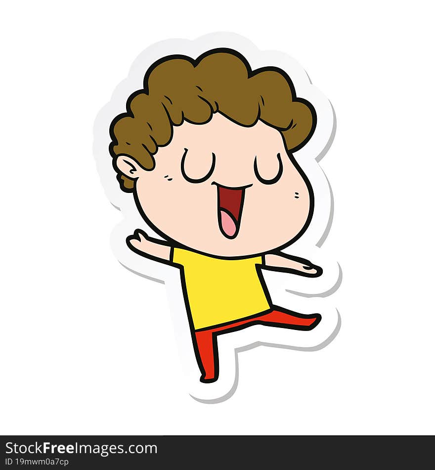 Sticker Of A Dann Cartoon Man