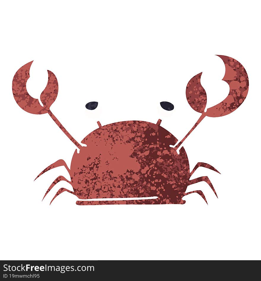 quirky retro illustration style cartoon happy crab