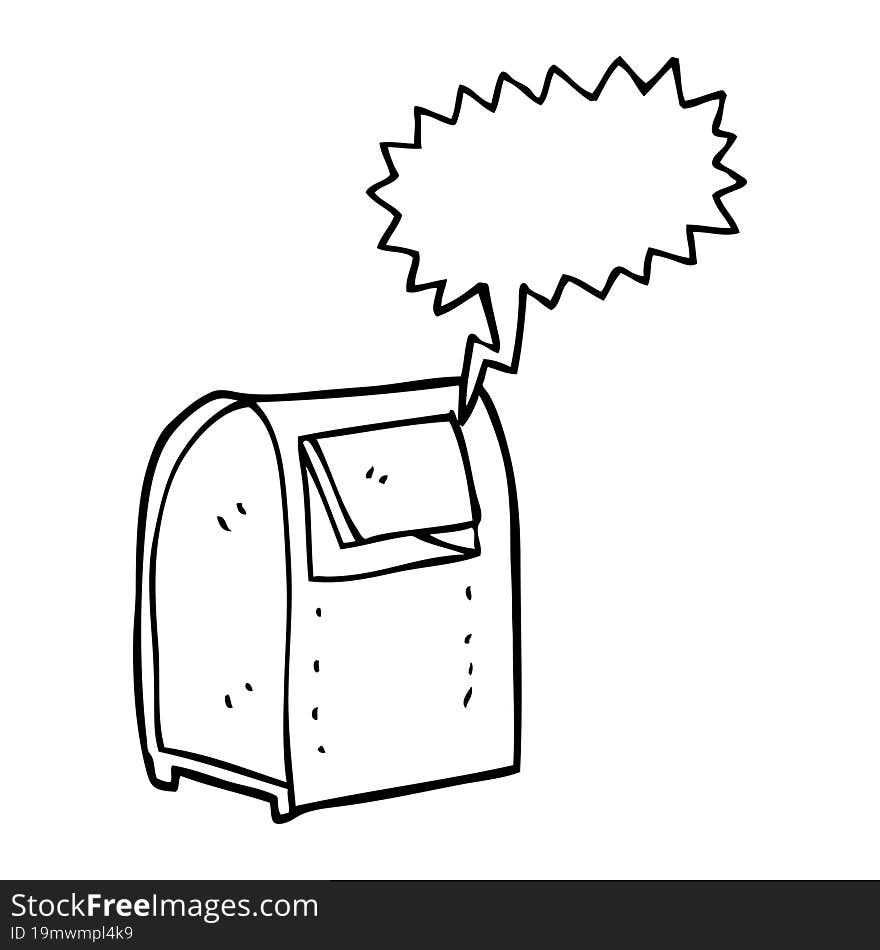 Speech Bubble Cartoon Mailbox