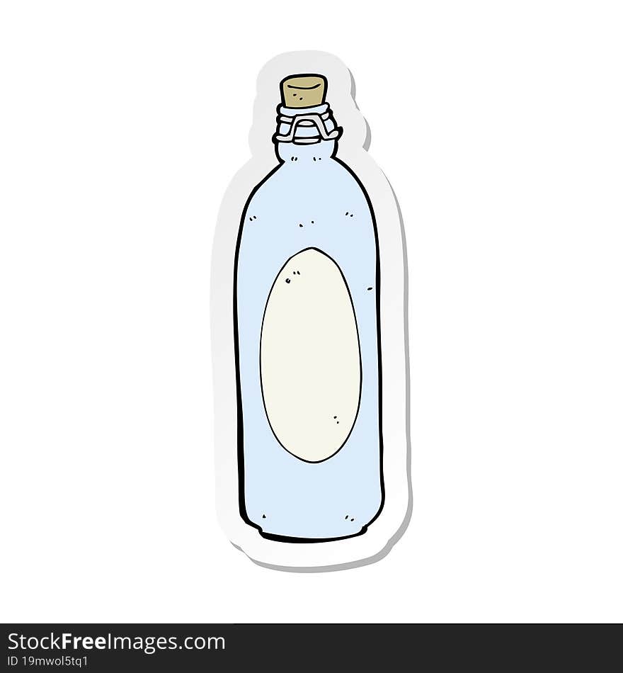 sticker of a cartoon traditional bottle