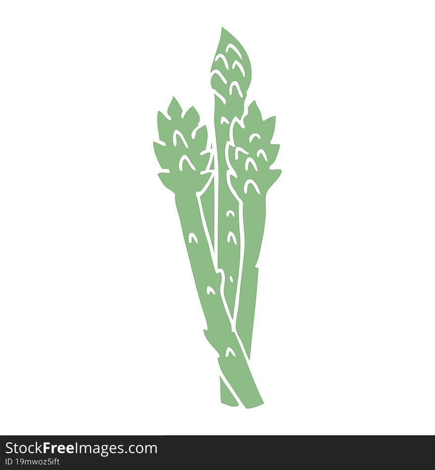 cartoon doodle asparagus plant