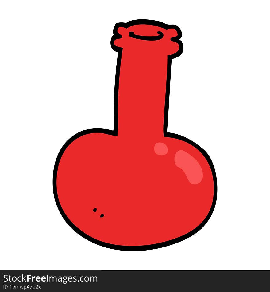 cartoon doodle red vase