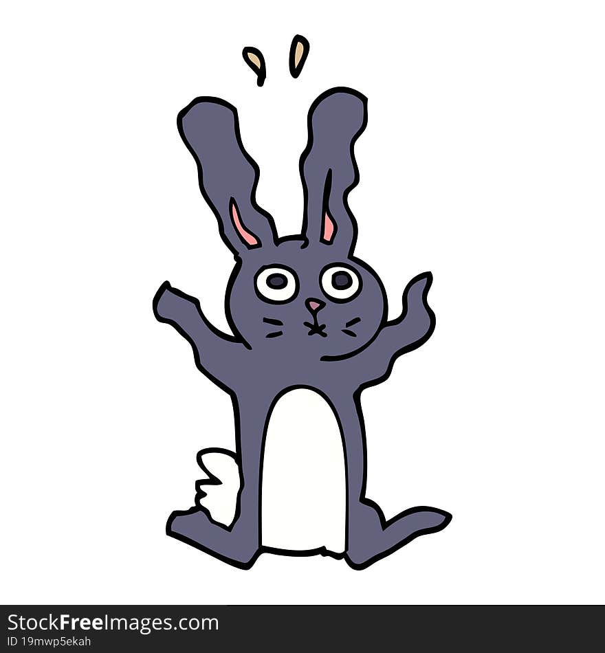 Cartoon Doodle Excited Rabbit