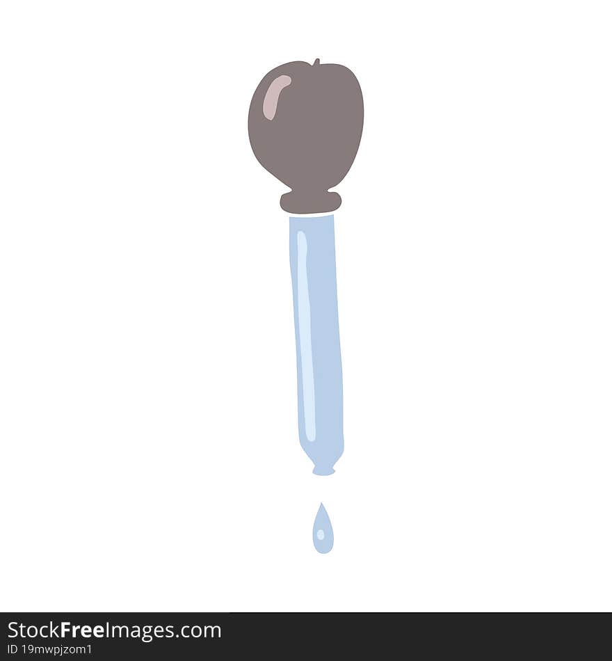 flat color illustration of pipette dripping. flat color illustration of pipette dripping