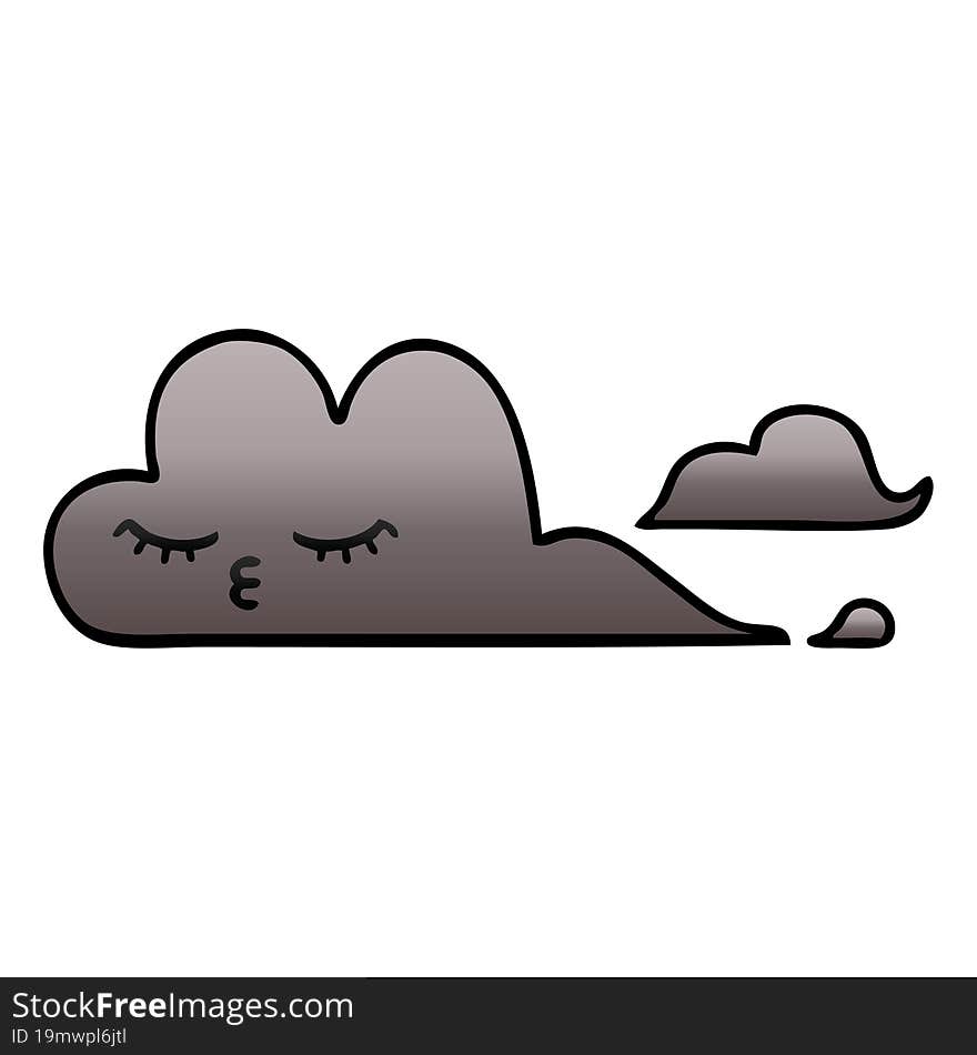 gradient shaded cartoon storm cloud