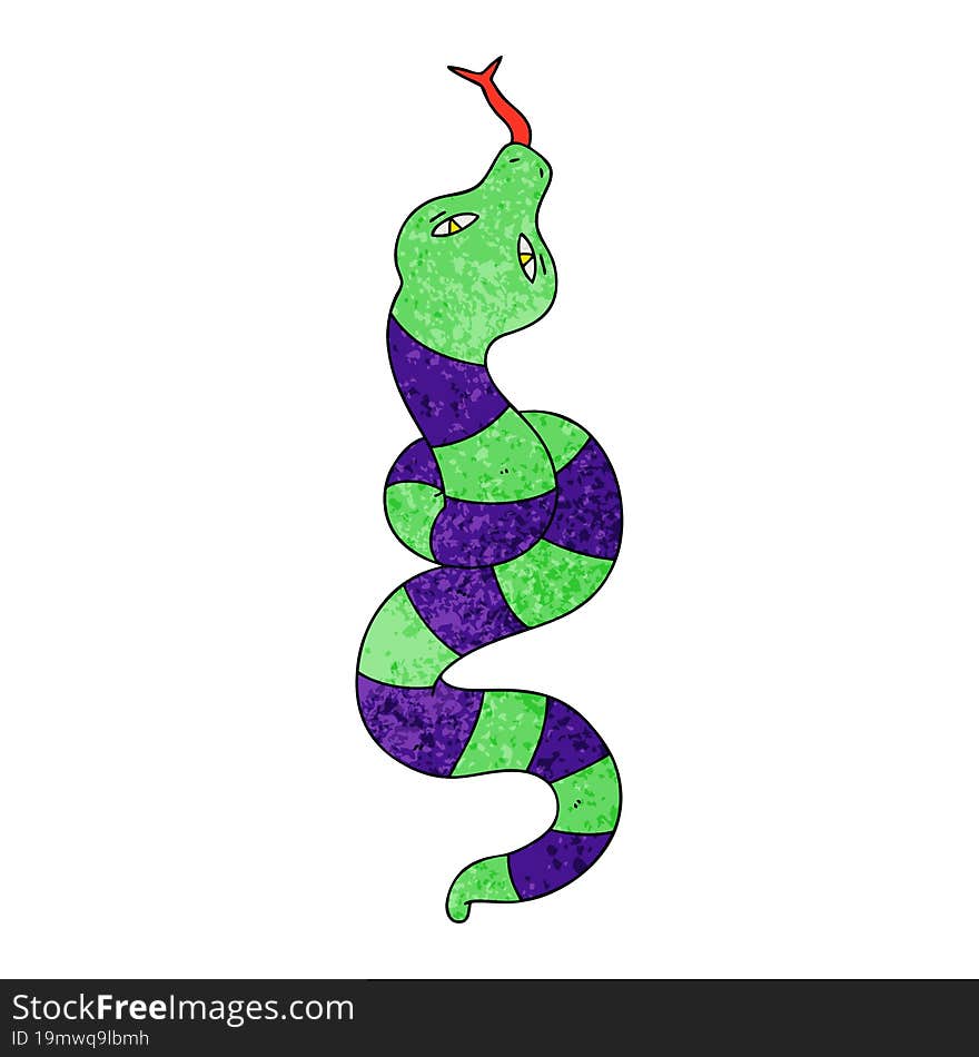 Quirky Hand Drawn Cartoon Snake