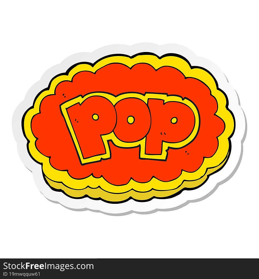 sticker of a cartoon POP symbol