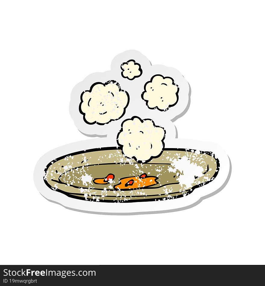 retro distressed sticker of a cartoon empty plate