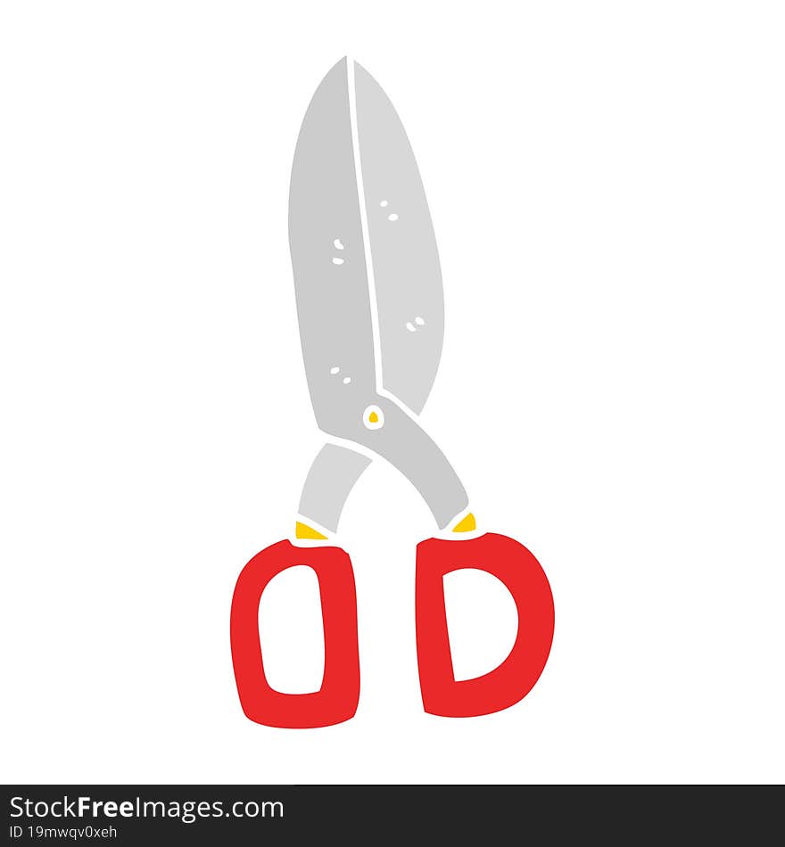 flat color illustration of scissors. flat color illustration of scissors