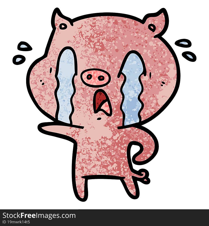 crying pig cartoon. crying pig cartoon