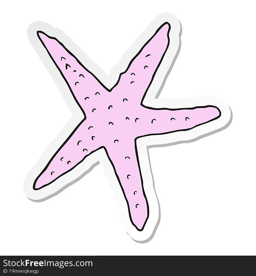 Sticker Of A Cartoon Starfish