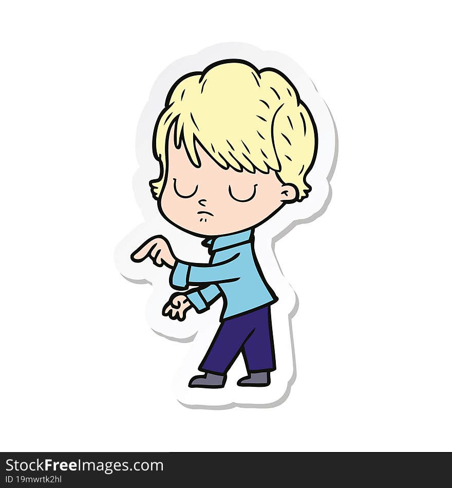 sticker of a cartoon woman