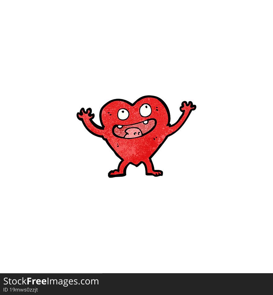 love heart cartoon character