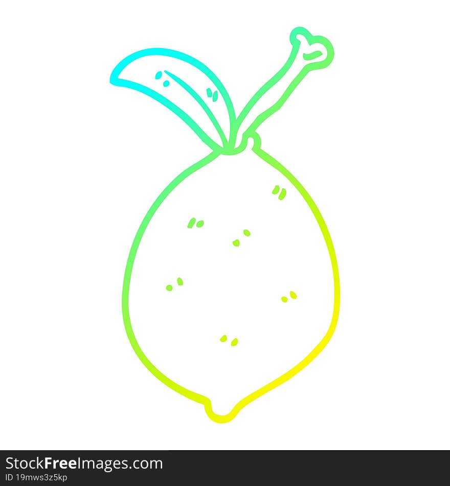 cold gradient line drawing cartoon lime fruit