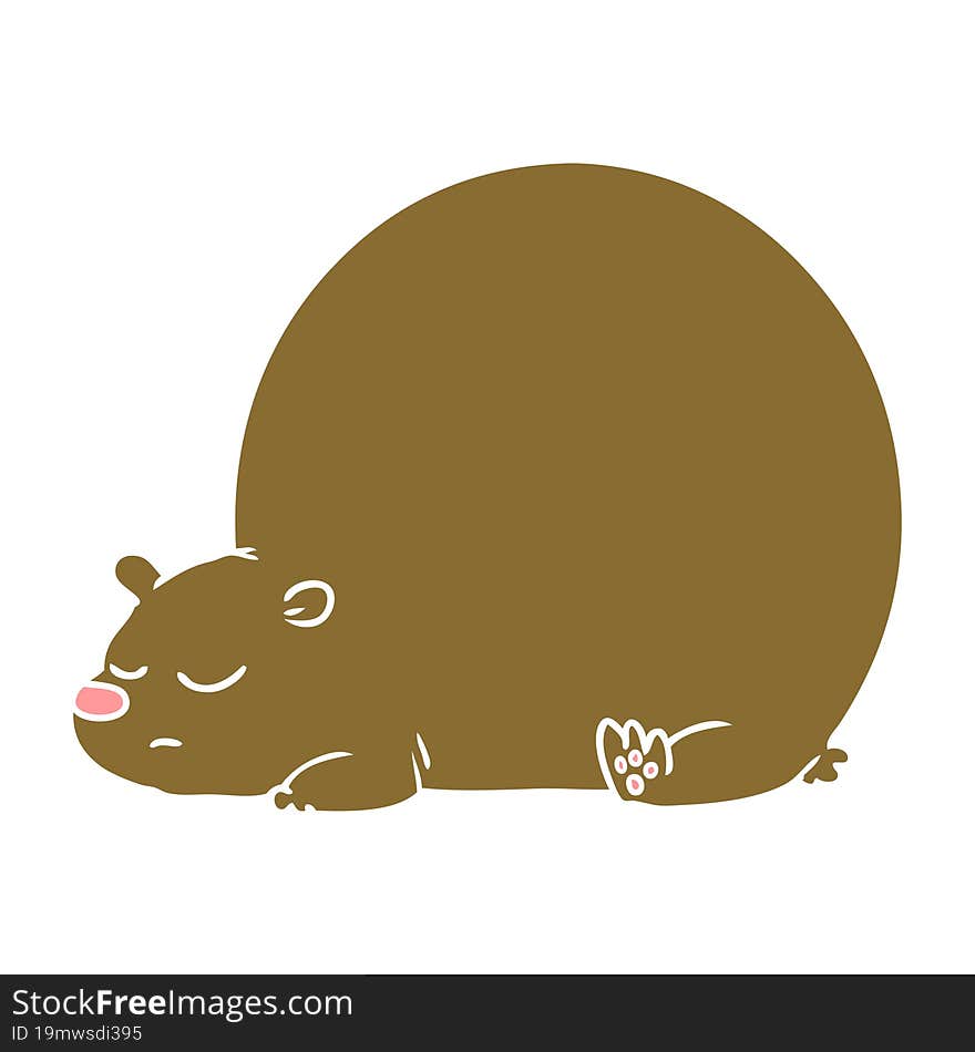 flat color style cartoon bear