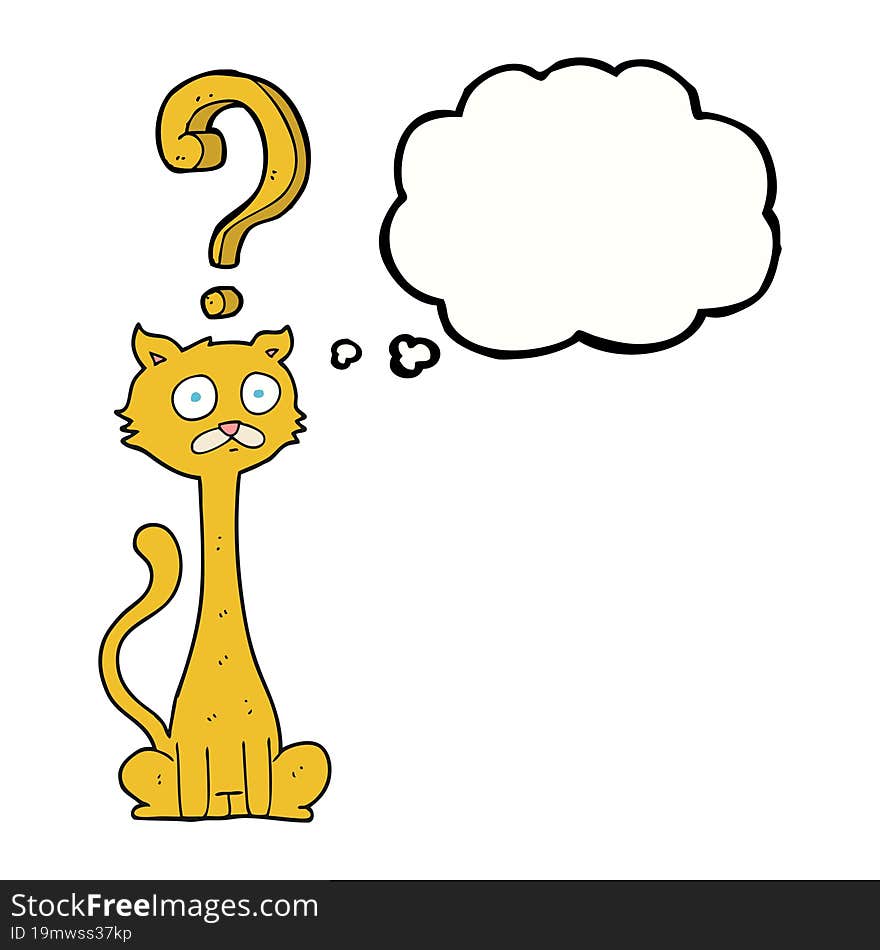 thought bubble cartoon curious cat