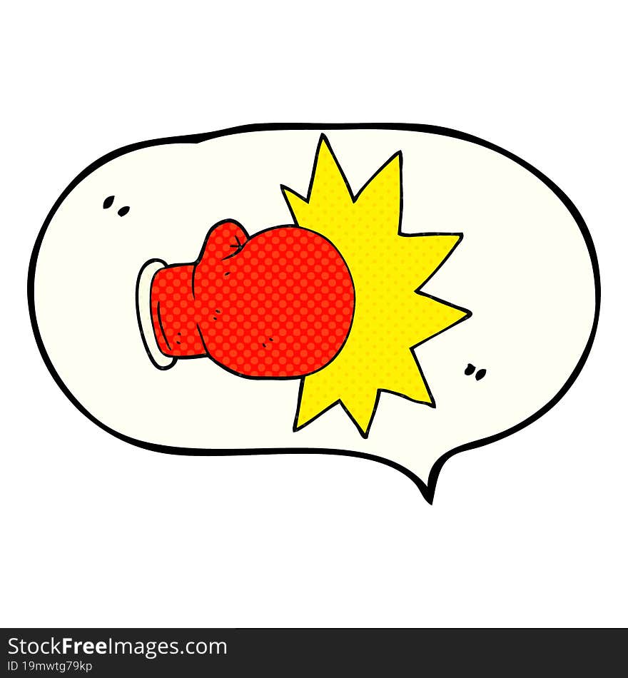 comic book speech bubble cartoon boxing glove