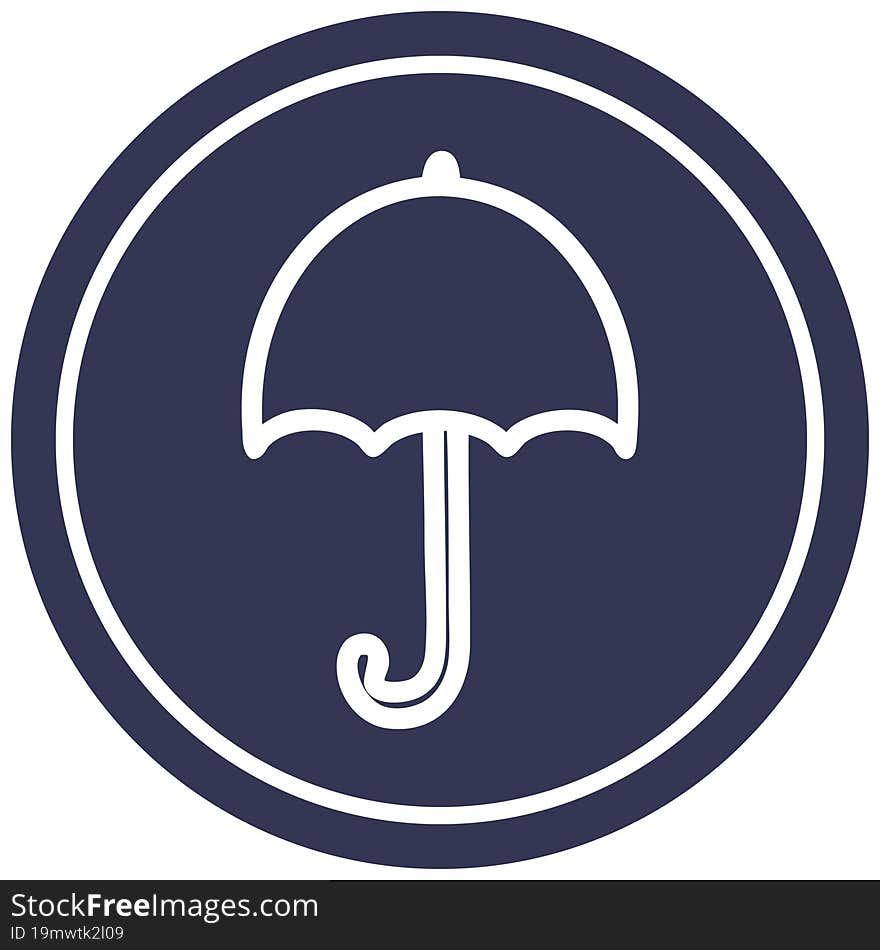 open umbrella circular icon