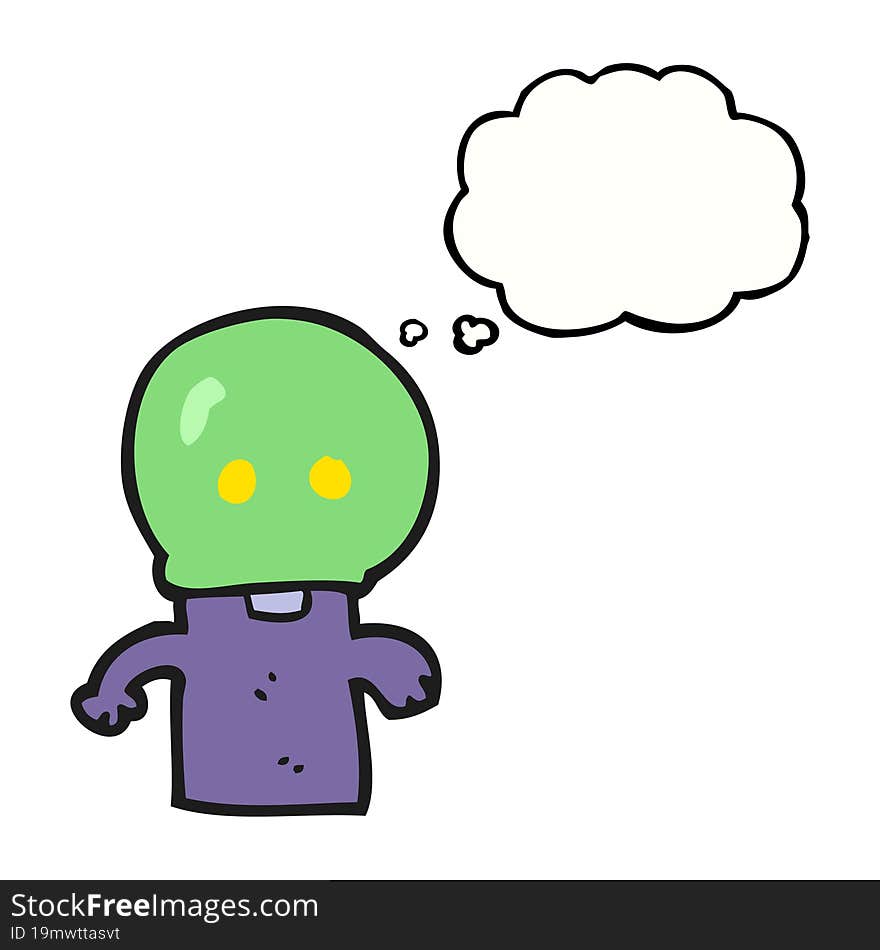 thought bubble cartoon little alien