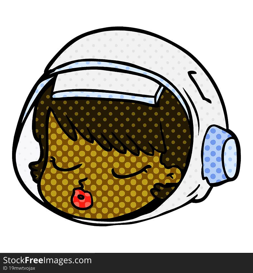 cartoon astronaut face. cartoon astronaut face