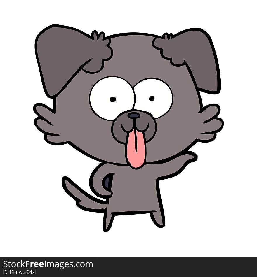 cartoon dog with tongue sticking out. cartoon dog with tongue sticking out