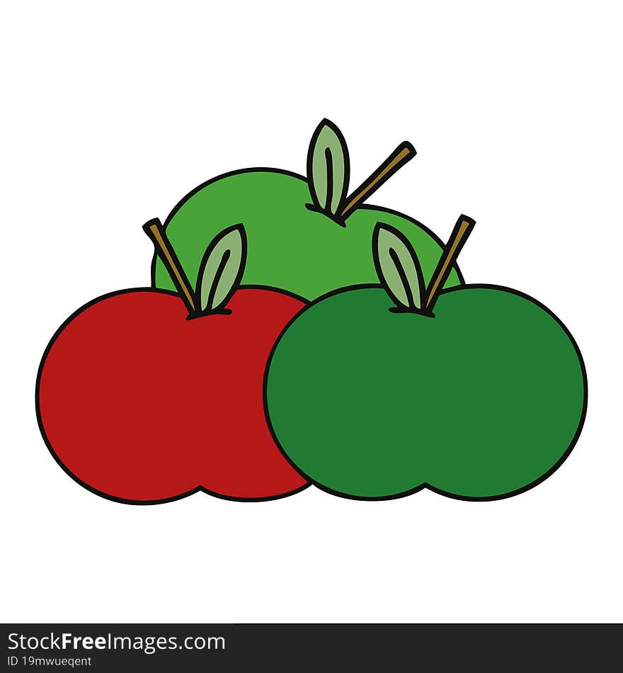 cute cartoon juicy apple