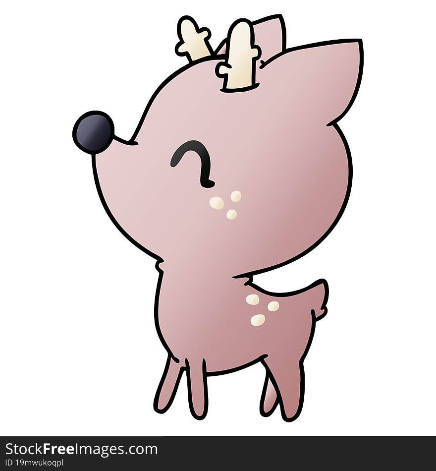 Gradient Cartoon Of  Kawaii Cute Deer