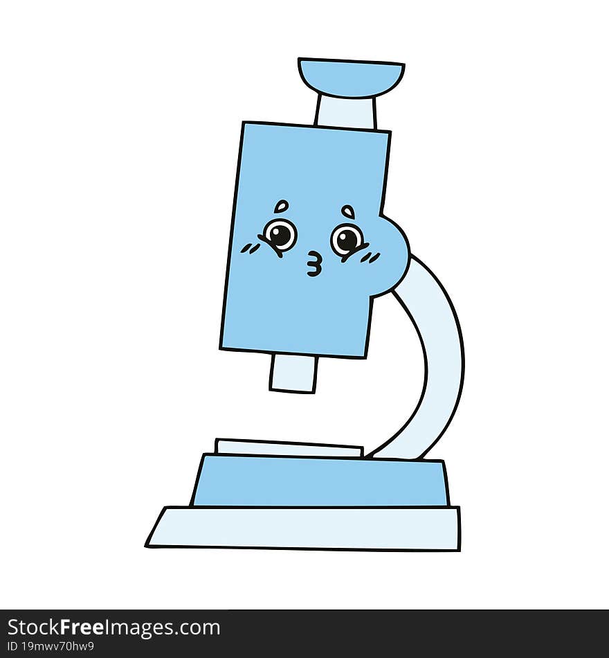 cute cartoon of a microscope. cute cartoon of a microscope