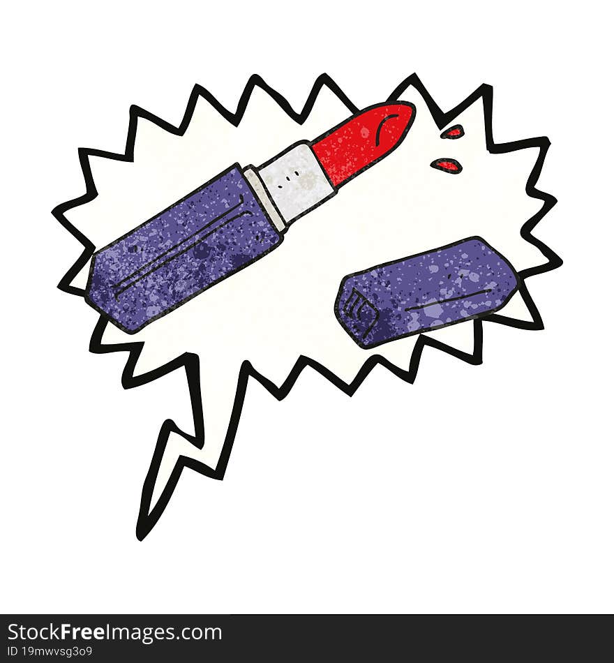 speech bubble textured cartoon lipstick