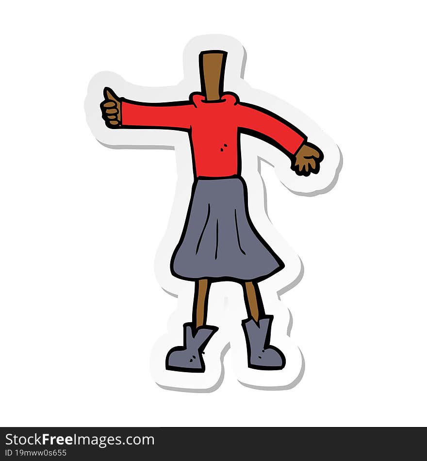 sticker of a cartoon female body