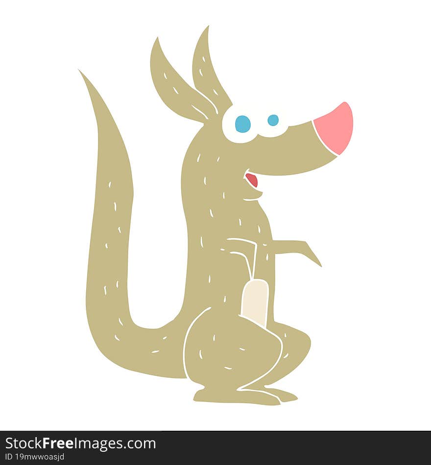 flat color illustration of kangaroo. flat color illustration of kangaroo