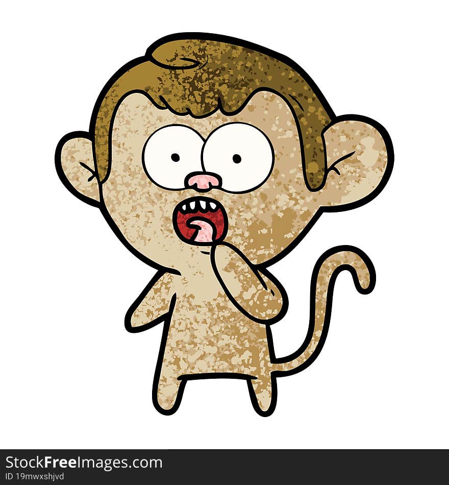 cartoon shocked monkey. cartoon shocked monkey