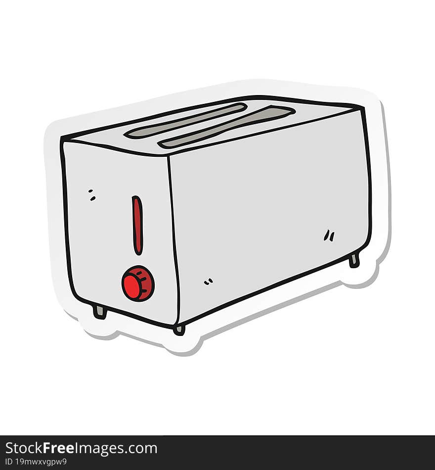 sticker of a cartoon toaster