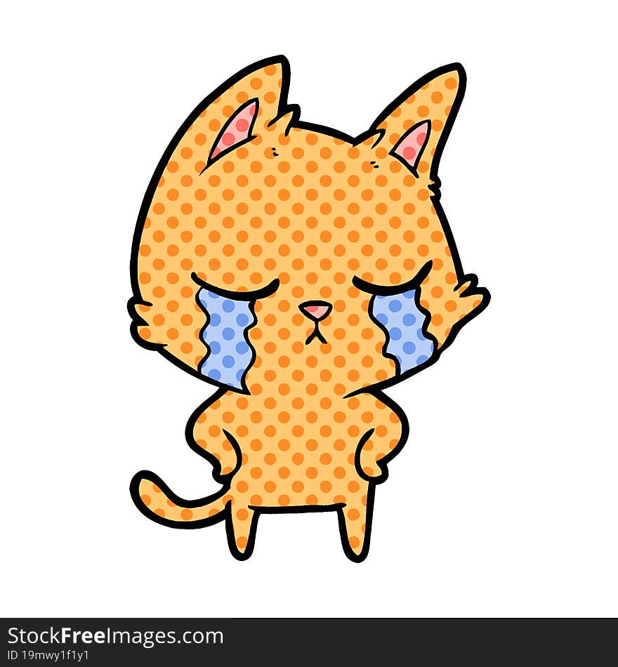 crying cartoon cat. crying cartoon cat