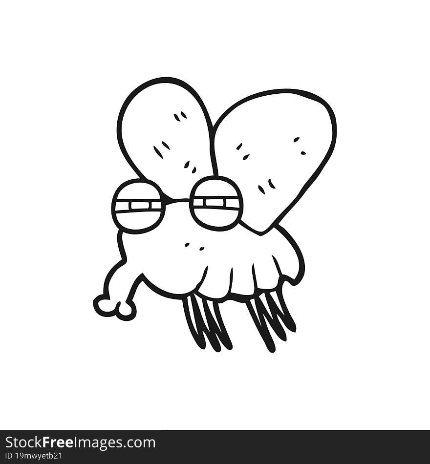 Black And White Cartoon Fly