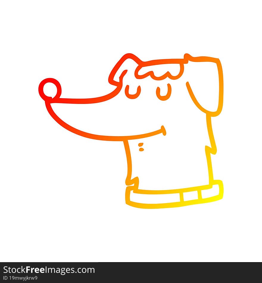 warm gradient line drawing cartoon dog