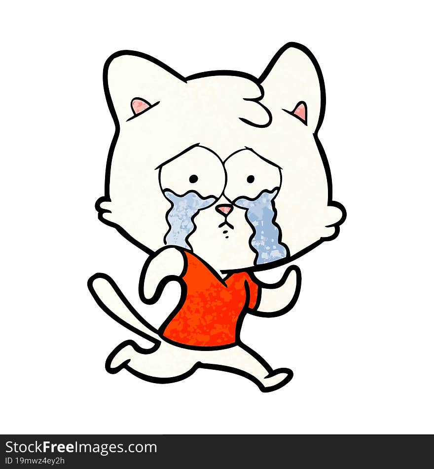 crying cartoon cat. crying cartoon cat