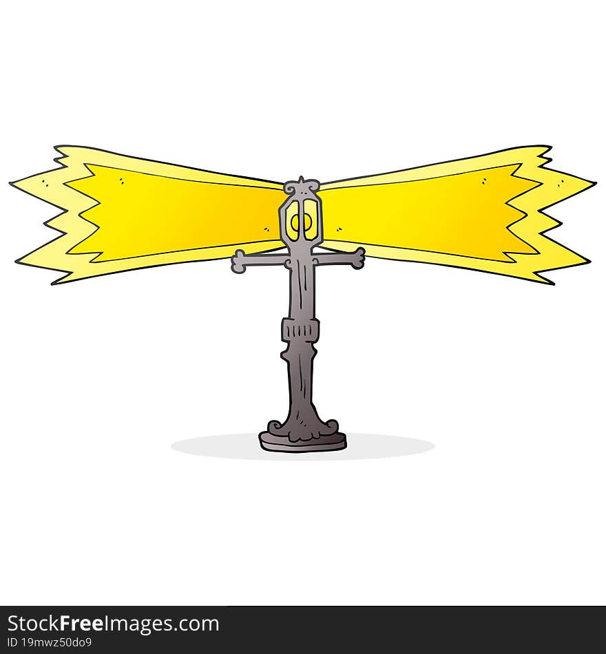 cartoon shining street lamp