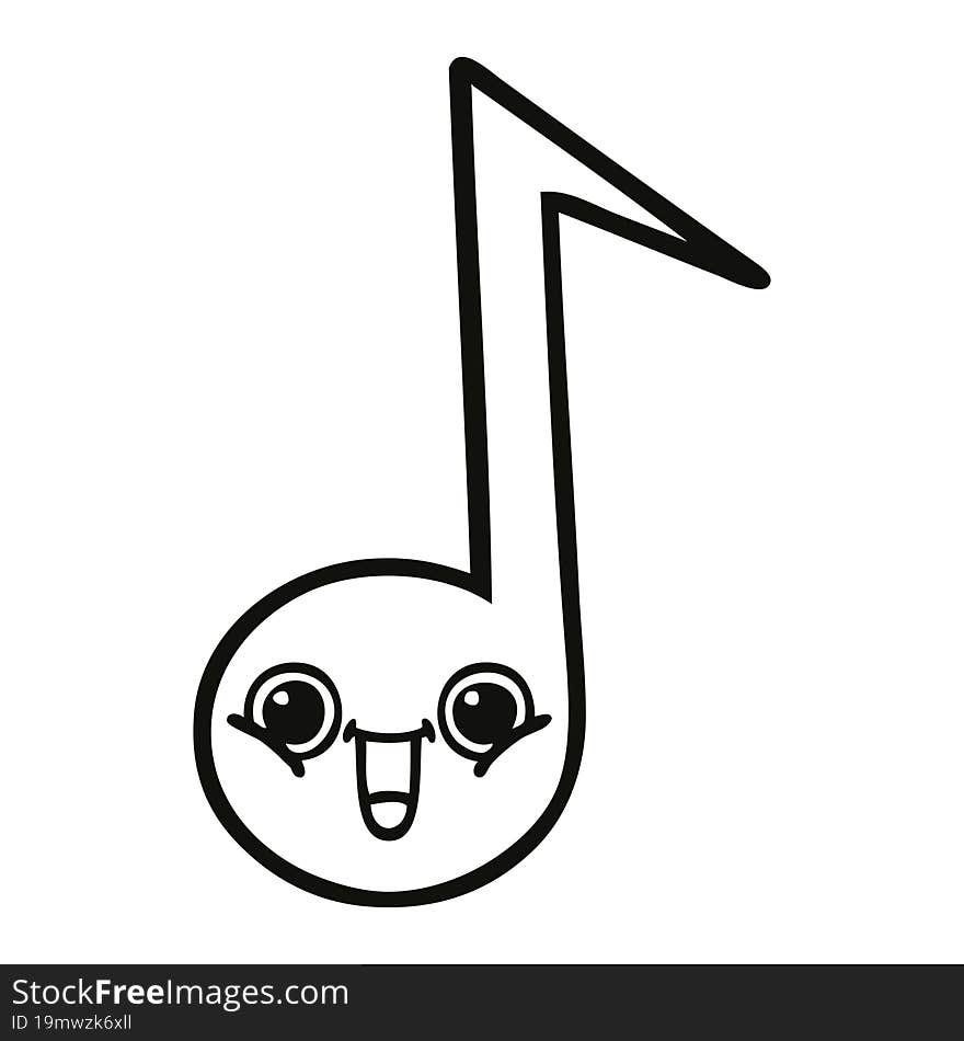 line drawing cartoon musical note